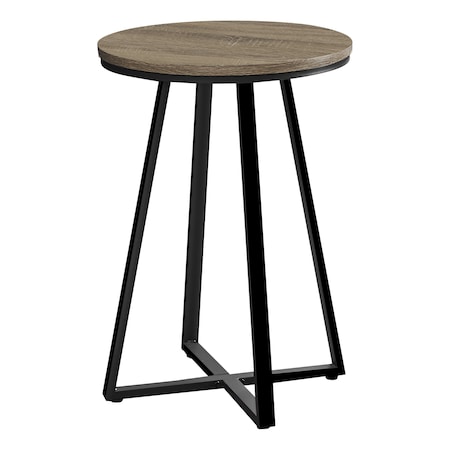 Monarch Specialties Side Table, 15.75 W, 21.75 H, Metal, Particle Board, Dark Taupe I 2177